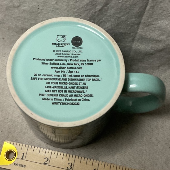 Hello kitty Rainbow pattern Blue teal mug - Picture 4 of 5